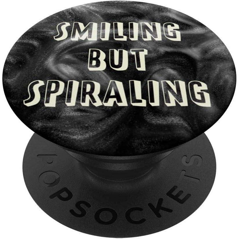 imagePopSockets Funny Phone Grip  Smiling but Spiraling PopSockets PopGrip for MagSafeAdhesive PopGrip