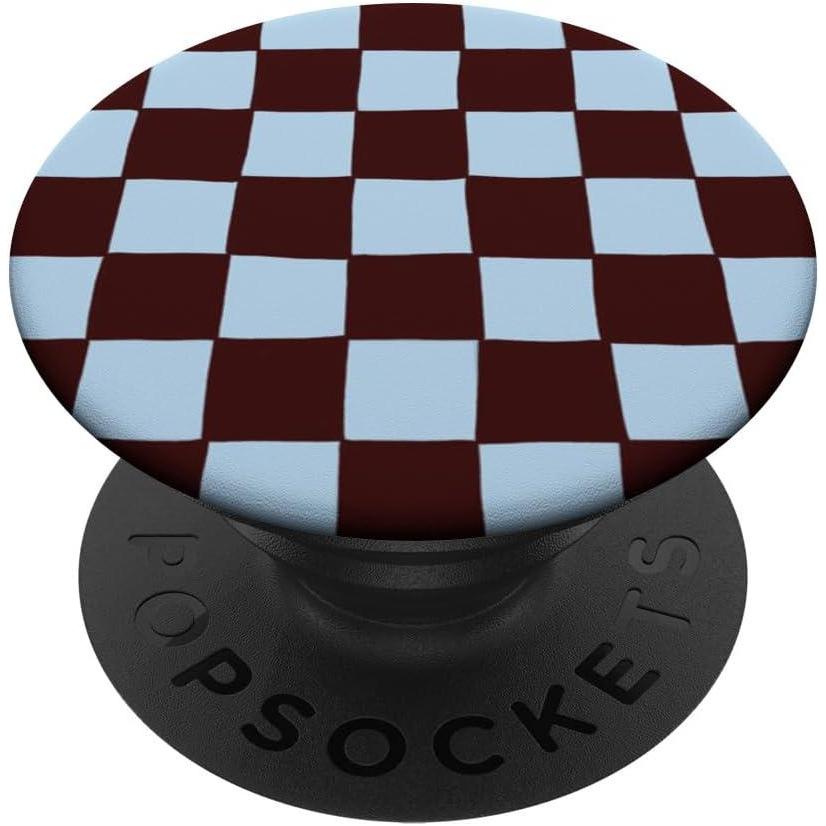 imagePopSockets Phone Grip Blue Brown Checker PopSockets Adhesive PopGripAdhesive PopGrip