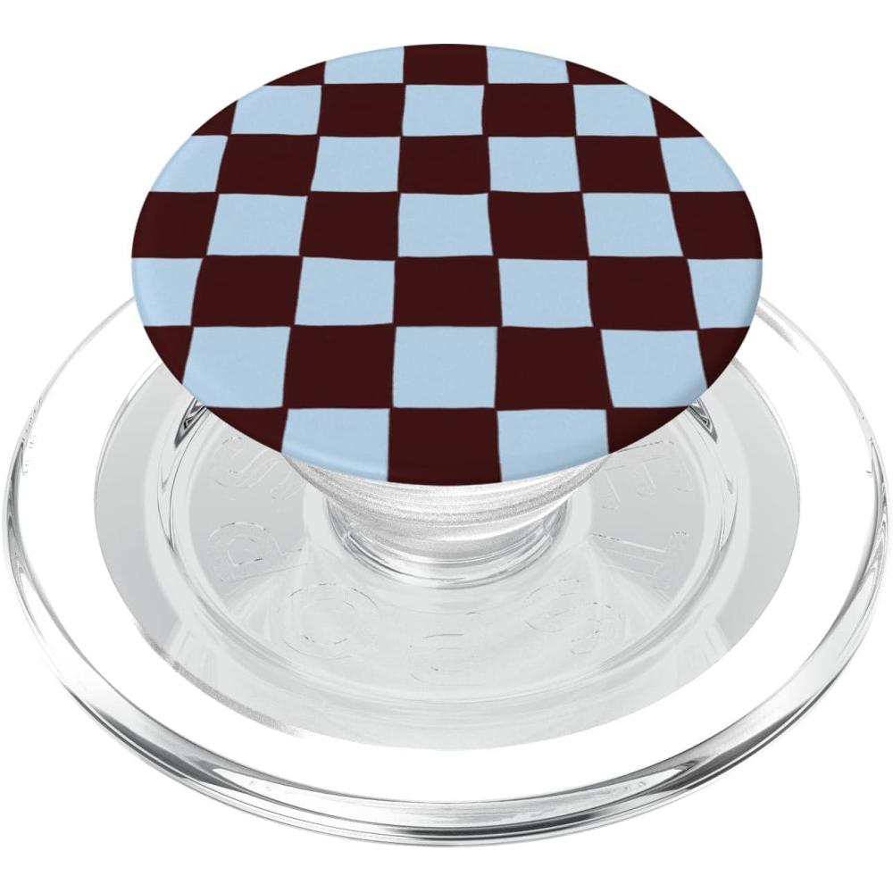 imagePopSockets Phone Grip Blue Brown Checker PopSockets Adhesive PopGripMagnetic PopGrip