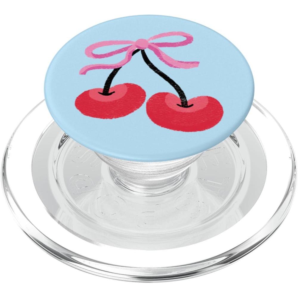 imagePopSockets Phone Grip Cutie Cherry Bow PopSockets PopGrip for MagSafeMagnetic PopGrip