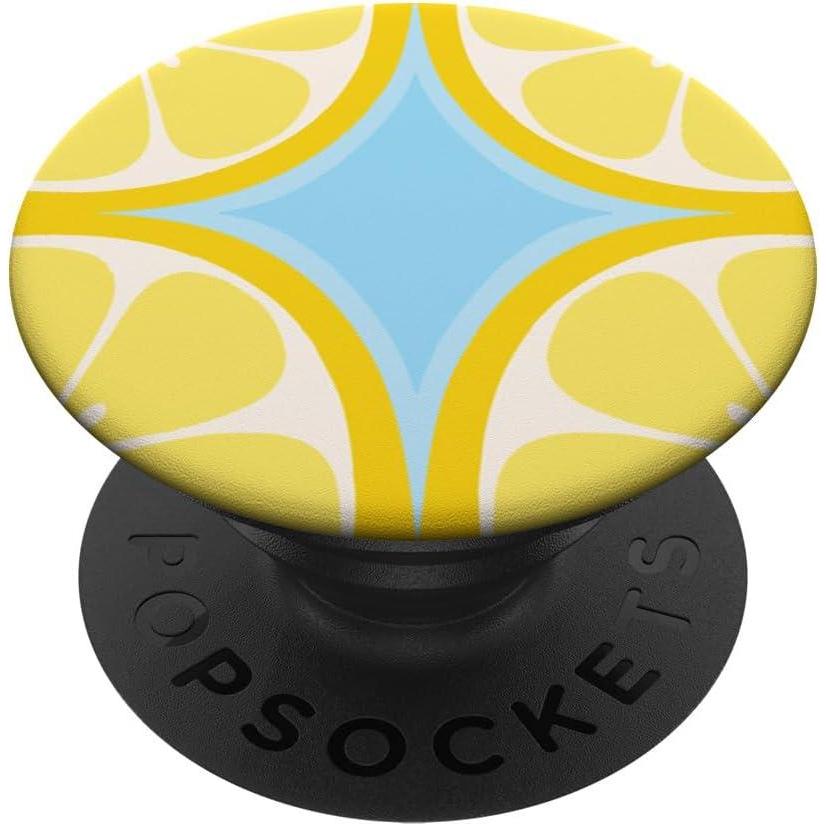 imagePopSockets Phone Grip Lemon Slice Blue PopSockets PopGrip for MagSafeAdhesive PopGrip