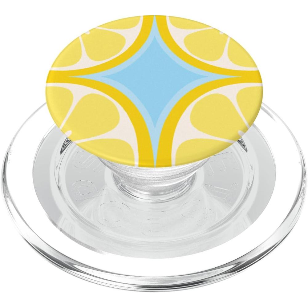 imagePopSockets Phone Grip Lemon Slice Blue PopSockets PopGrip for MagSafeMagnetic PopGrip