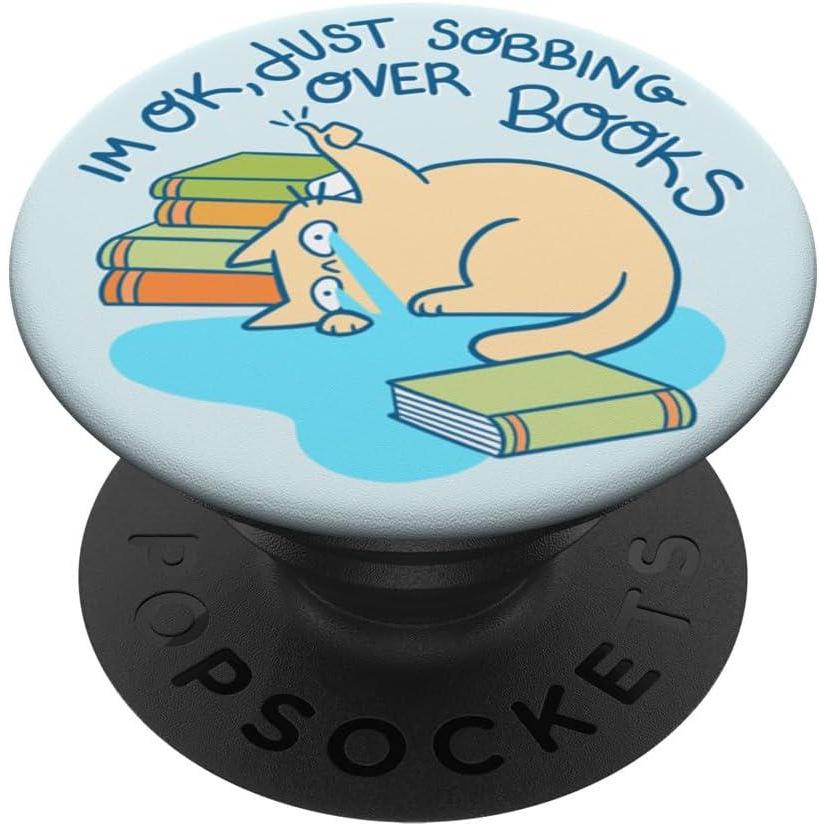 imagePopSockets Phone Grip amp Stand  Bookish Cat PopSockets PopGrip for MagSafeAdhesive PopGrip