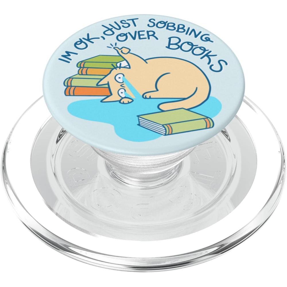 imagePopSockets Phone Grip amp Stand Bookish Cat PopSockets PopGrip for MagSafeMagnetic PopGrip