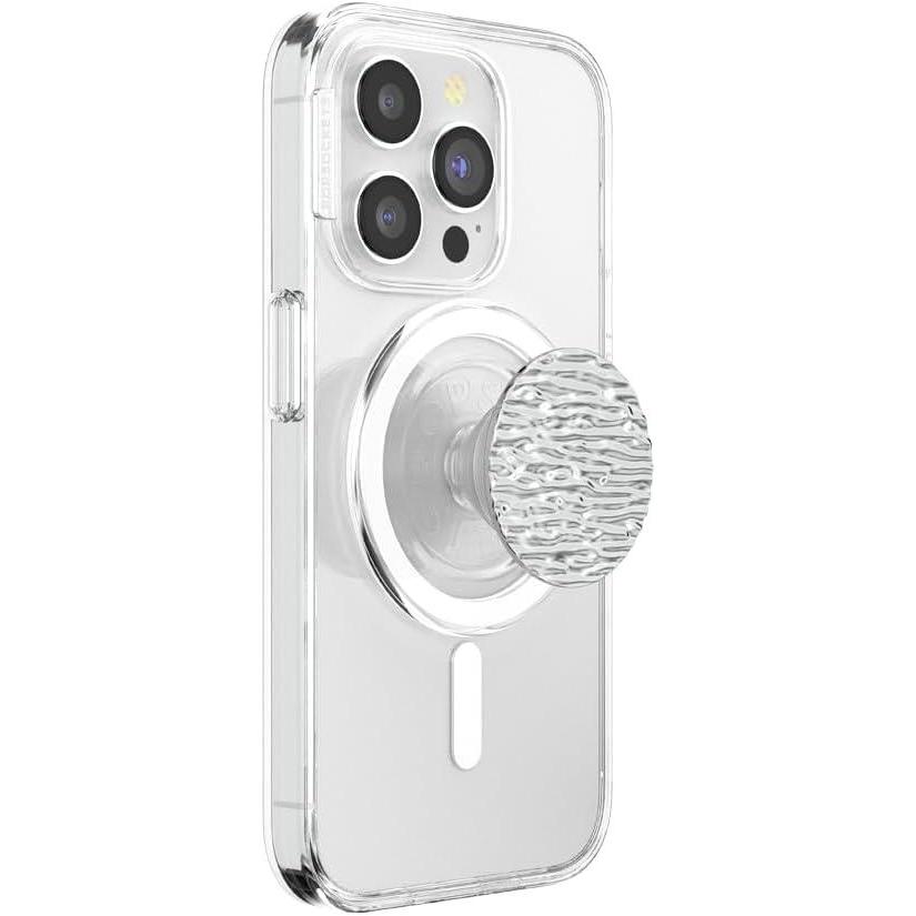 imagePopSockets Phone Grip for MagSafe Magnetic Holder Phone Stand Silver  Ripple ChromeFata Morgana