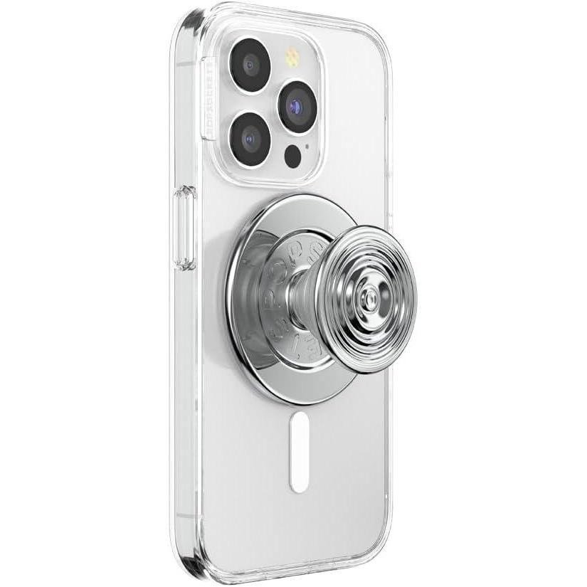 imagePopSockets Phone Grip for MagSafe Magnetic Holder Phone Stand Silver  Ripple ChromeRipple Chrome