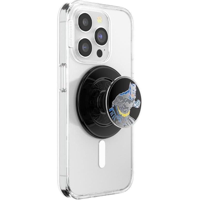 imagePopSockets Phone Grip for MagSafe with Kickstand Magnetic Stand Swappable Top Secure Hold for iPhone MagSafe Cases Phone amp Tablet Grip Batman  Enamel Comic CoverIn Action