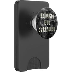 PopSockets Funny Phone Grip – Smiling but Spiraling PopSockets PopGrip for MagSafe(Magnetic PopWallet)