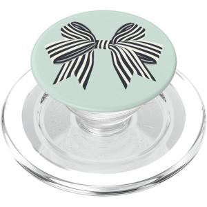 PopSockets Phone Grip – Black Striped Bow PopSockets PopGrip for MagSafe(Magnetic PopGrip)
