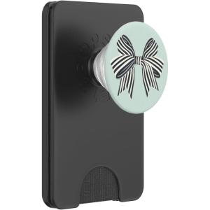 PopSockets Phone Grip – Black Striped Bow PopSockets PopGrip for MagSafe(Magnetic PopWallet)