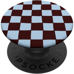 PopSockets Phone Grip – Blue Brown Checker PopSockets Adhesive PopGrip(Adhesive PopGrip)