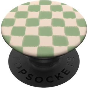 PopSockets Phone Grip – Green Beige Checker PopSockets PopGrip for MagSafe(Adhesive PopGrip)