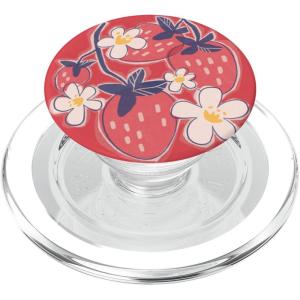 PopSockets Phone Grip – Strawberry Floral Blooms PopSockets PopGrip for MagSafe(Magnetic PopGrip)