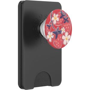 PopSockets Phone Grip – Strawberry Floral Blooms PopSockets PopGrip for MagSafe(Magnetic PopWallet)