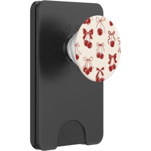 PopSockets Phone Grip – Vintage Cherry Bows PopSockets PopGrip for MagSafe(Magnetic PopWallet)