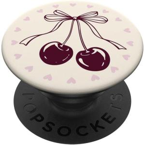PopSockets Phone Grip, Heart & Bow – Black Cherry PopSockets PopGrip for MagSafe(Adhesive PopGrip)