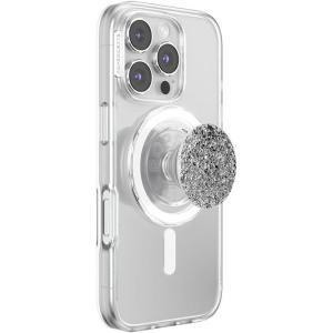 PopSockets Phone Grip for MagSafe, Magnetic Holder, Phone Stand, Silver – Ripple Chrome(Confetti Foil Silver)
