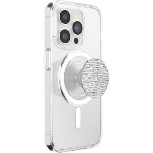 PopSockets Phone Grip for MagSafe, Magnetic Holder, Phone Stand, Silver – Ripple Chrome(Fata Morgana)