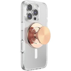 PopSockets Phone Grip for MagSafe with Kickstand, Magnetic Stand, Swappable Top, Secure Hold for iPhone MagSafe Cases, Phone & Tablet Grip – Radial Rose Gold