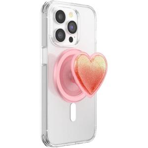 PopSockets Phone Grip for MagSafe with Kickstand, Magnetic Stand, Swappable Top, Secure Hold for iPhone MagSafe Cases, Phone & Tablet Grip, Cute PopSockets – Squishy Tidepool Heart Pinky(Squishy Tidepool Heart Pinky)