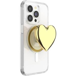 PopSockets Phone Grip for MagSafe with Kickstand, Magnetic Stand, Swappable Top, Secure Hold for iPhone MagSafe Cases, Phone & Tablet Grip, Cute PopSockets – Squishy Tidepool Heart Pinky(Heart of Gold)