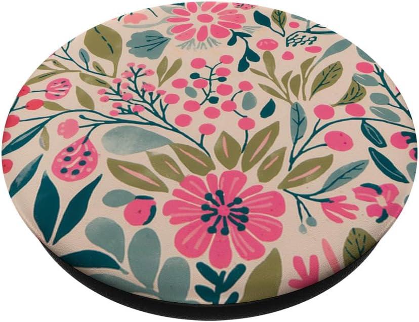 imageBoho Floral Garden Pattern for Women Nature amp Plant Love PopSockets PopGrip for MagSafeAdhesive PopGrip
