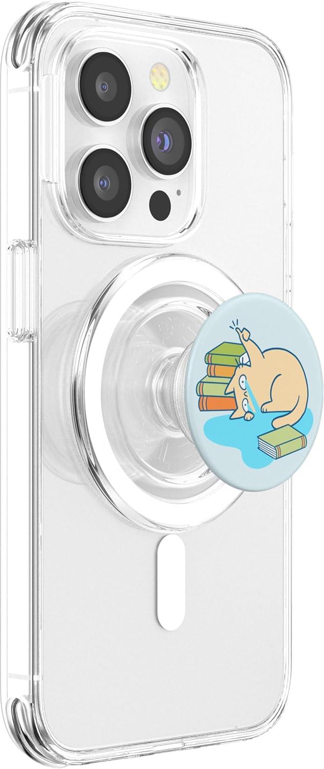 imagePopSockets Cat amp Bookish Phone Grip Catastrophic Reader PopSockets PopGrip for MagSafeMagnetic PopGrip