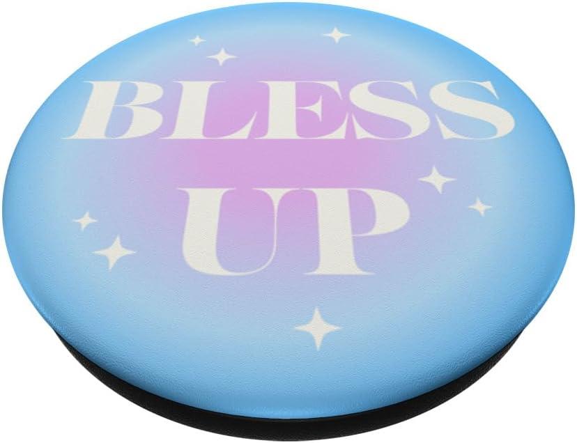 imagePopSockets Funny Phone Grip Bless Up PopSockets PopGrip for MagSafeAdhesive PopGrip