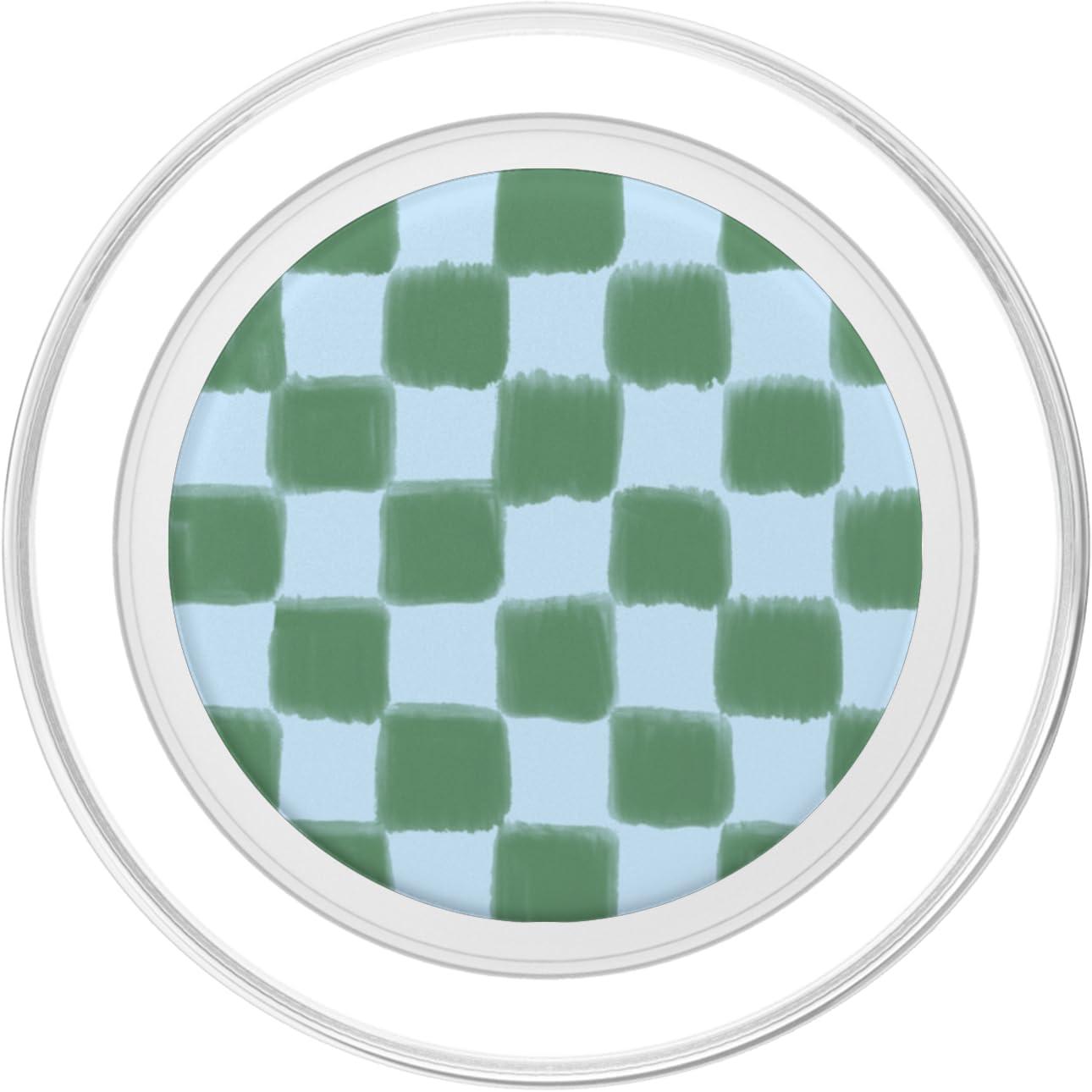 imagePopSockets Phone Grip Blue Green Checker PopSockets PopGrip for MagSafeMagnetic PopGrip