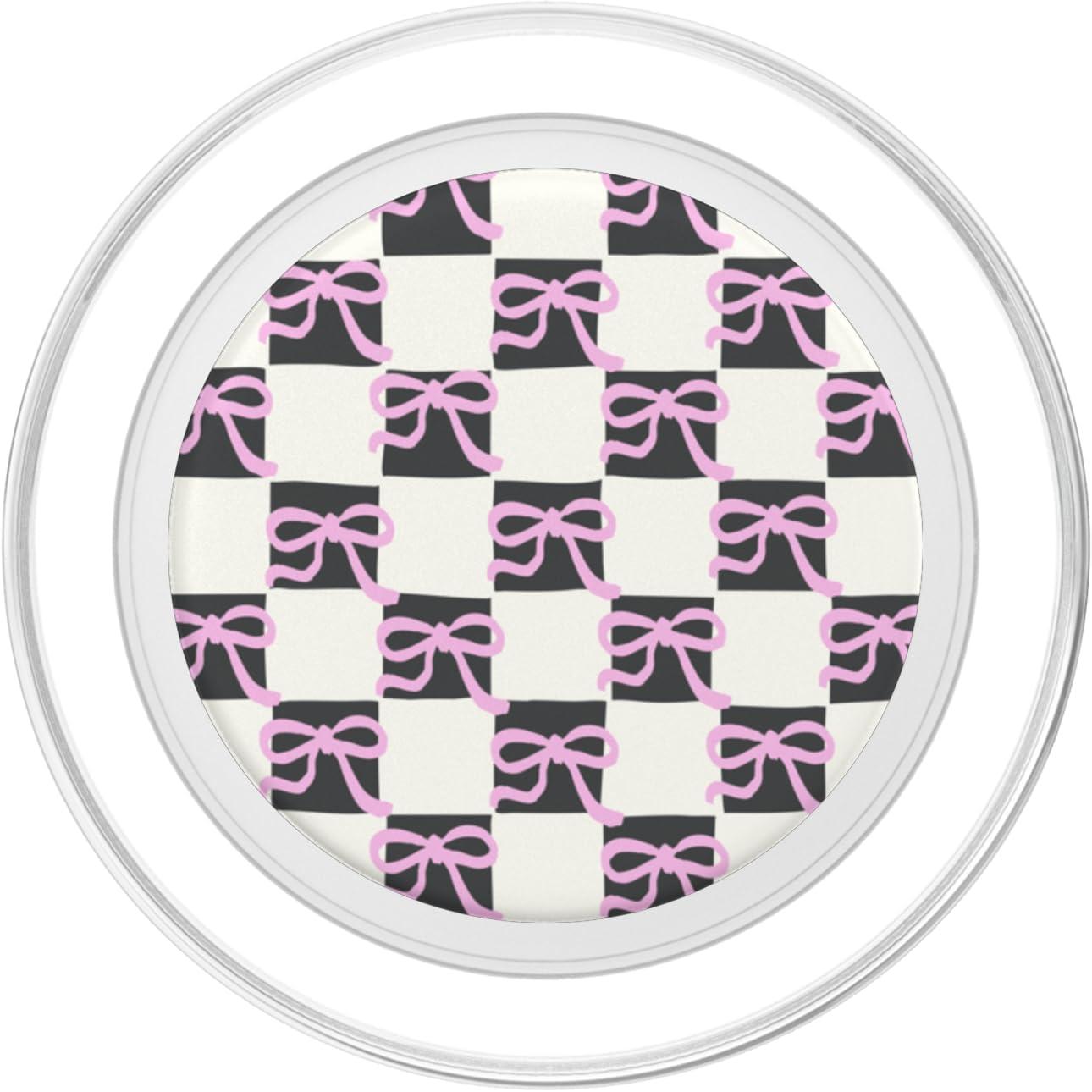 imagePopSockets Phone Grip Pink amp Black Bow Checker PopSockets PopGrip for MagSafeMagnetic PopGrip