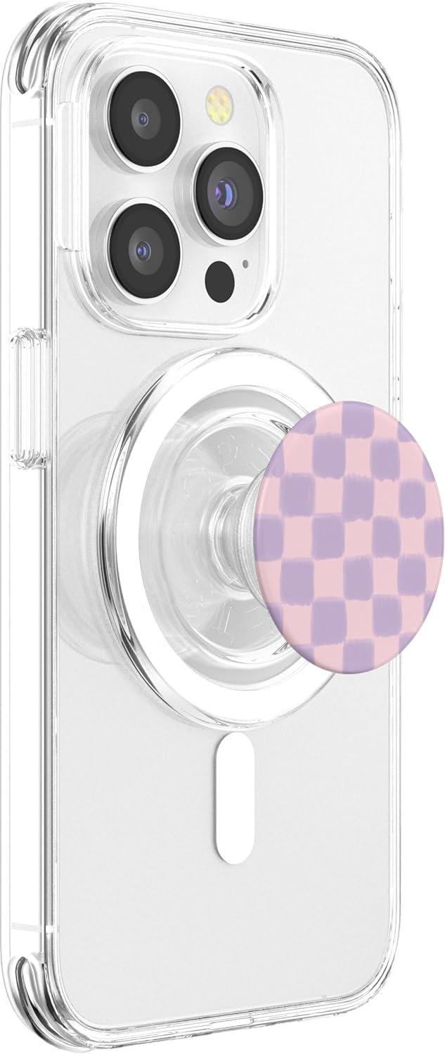 imagePopSockets Phone Grip Pink amp Purple Checker PopSockets PopGrip for MagSafeMagnetic PopGrip