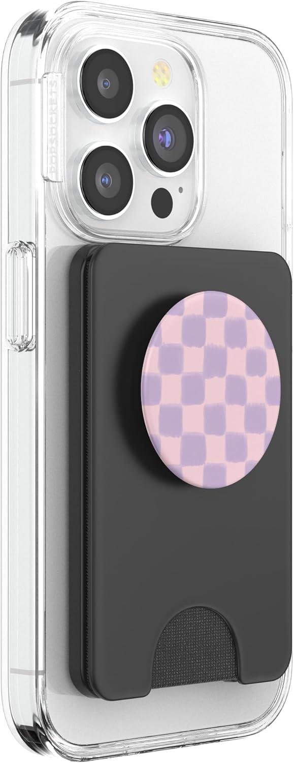 imagePopSockets Phone Grip Pink amp Purple Checker PopSockets PopGrip for MagSafeMagnetic PopWallet