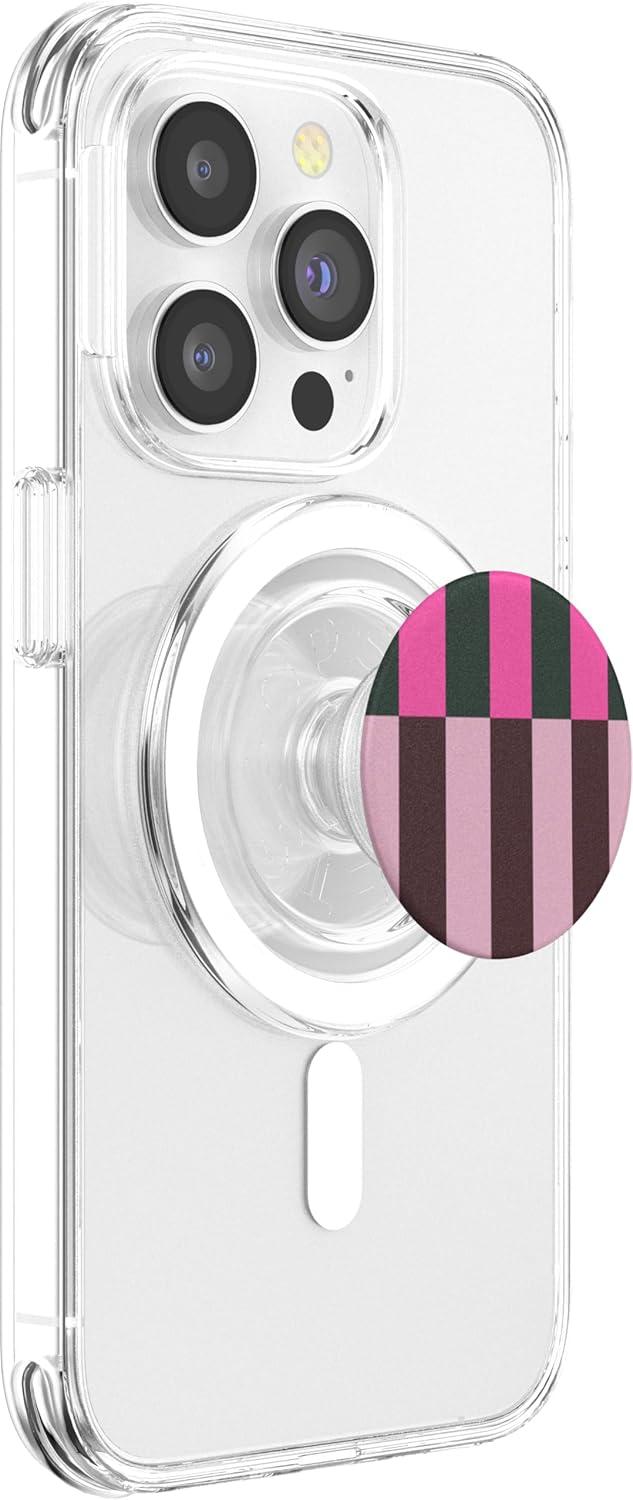 imagePopSockets Phone Grip Pop of Pink Stripe PopSockets PopGrip for MagSafeMagnetic PopGrip