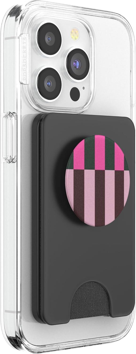imagePopSockets Phone Grip Pop of Pink Stripe PopSockets PopGrip for MagSafeMagnetic PopWallet