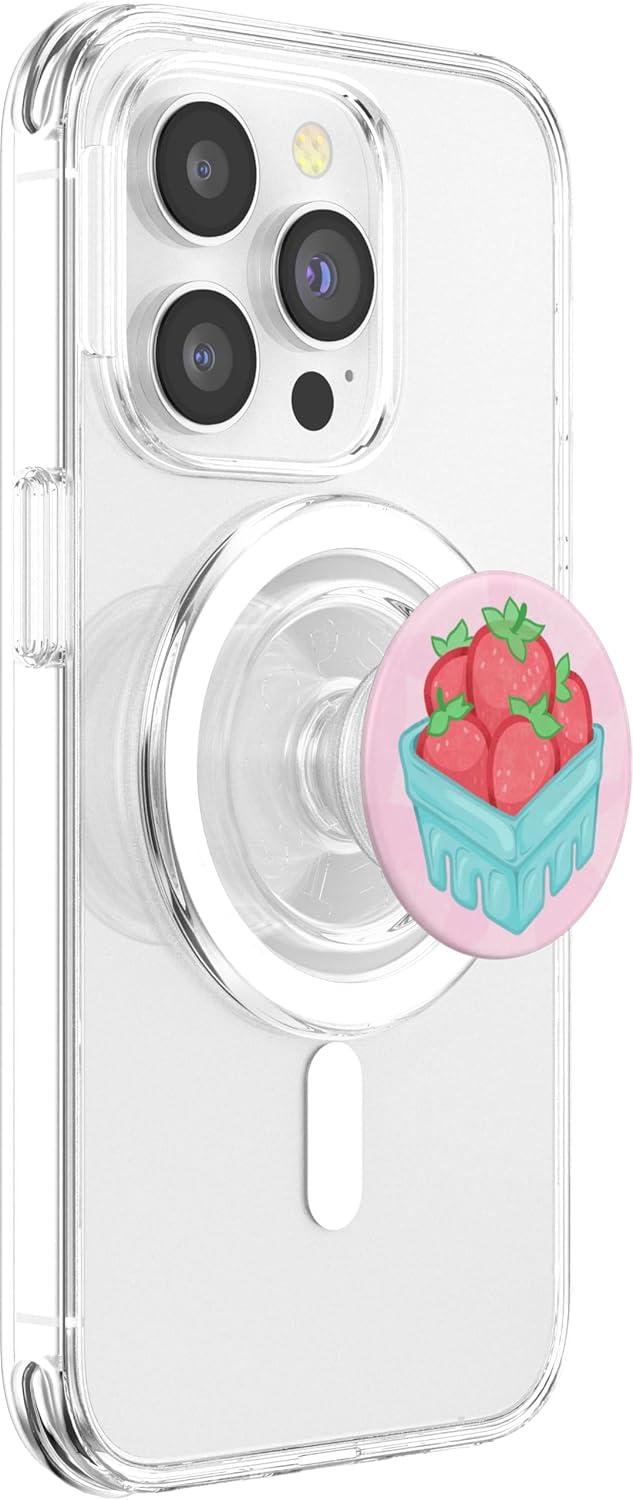 imagePopSockets Phone Grip Strawberry Basket PopSockets PopGrip for MagSafeMagnetic PopGrip