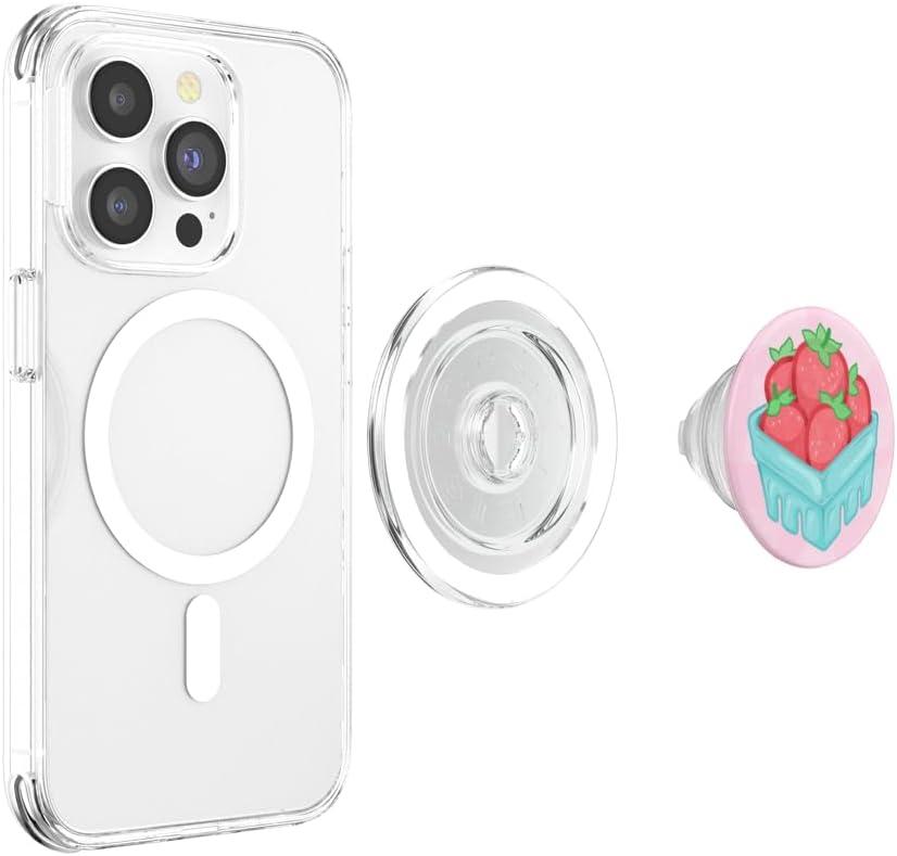 imagePopSockets Phone Grip Strawberry Basket PopSockets PopGrip for MagSafeMagnetic PopGrip