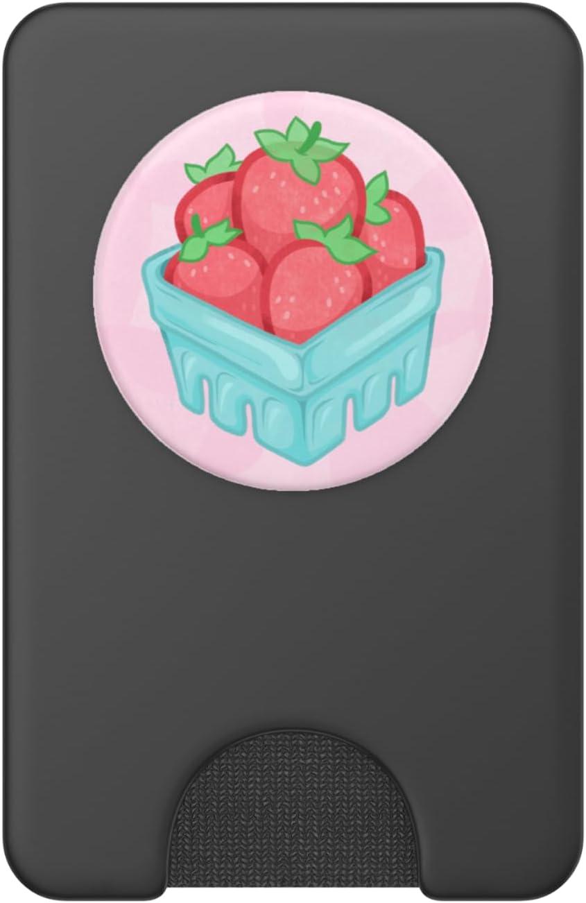 imagePopSockets Phone Grip Strawberry Basket PopSockets PopGrip for MagSafeMagnetic PopWallet