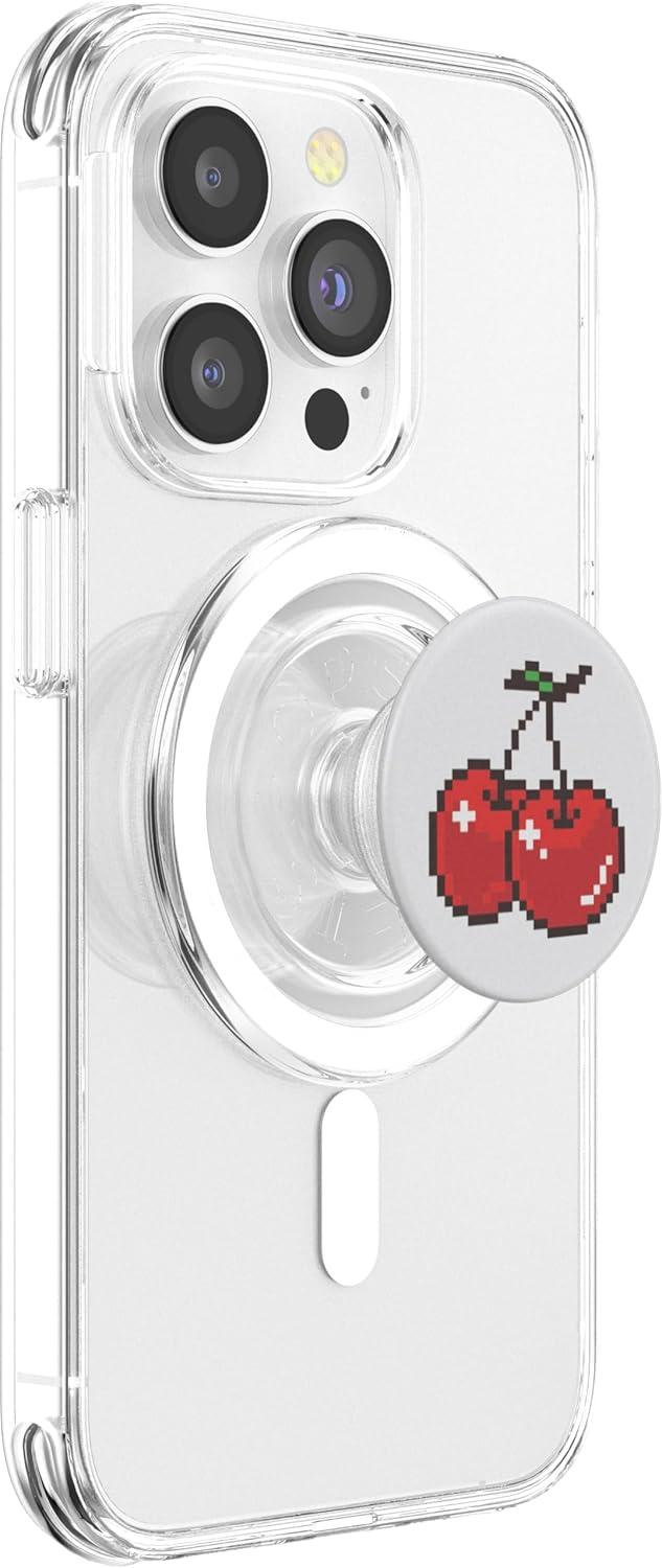 imagePopSockets Phone Grip amp Stand 8 Bit Cherries PopSockets PopGrip for MagSafeMagnetic PopGrip