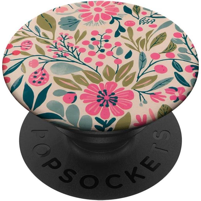 imageBoho Floral Garden Pattern for Women  Nature amp Plant Love PopSockets PopGrip for MagSafeAdhesive PopGrip