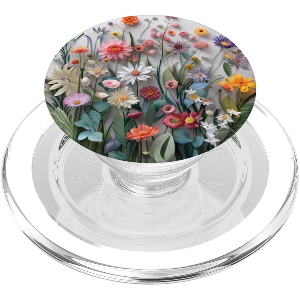imageMixed Flower Bouquet Floral Pattern PopSockets PopGrip for MagSafeMagnetic PopGrip