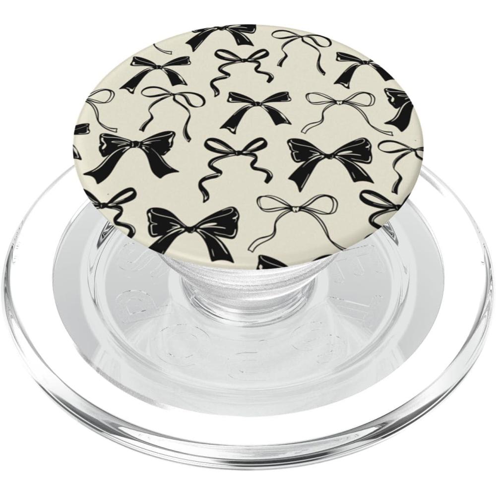 imagePopSockets Bow Phone Grip  Vintage Neutral Bows PopSockets PopGrip for MagSafeMagnetic PopGrip