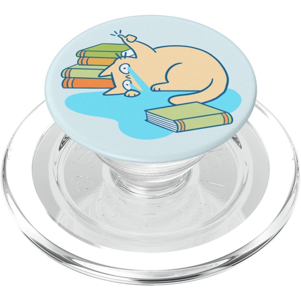 imagePopSockets Cat amp Bookish Phone Grip  Catastrophic Reader PopSockets PopGrip for MagSafeMagnetic PopGrip