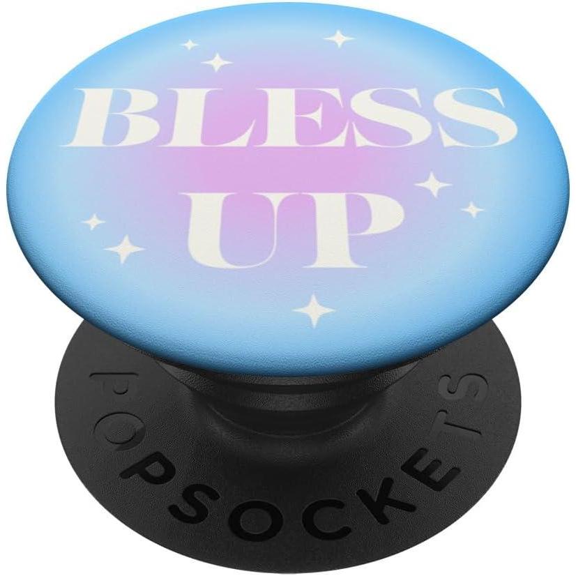 imagePopSockets Funny Phone Grip  Bless Up PopSockets PopGrip for MagSafeAdhesive PopGrip