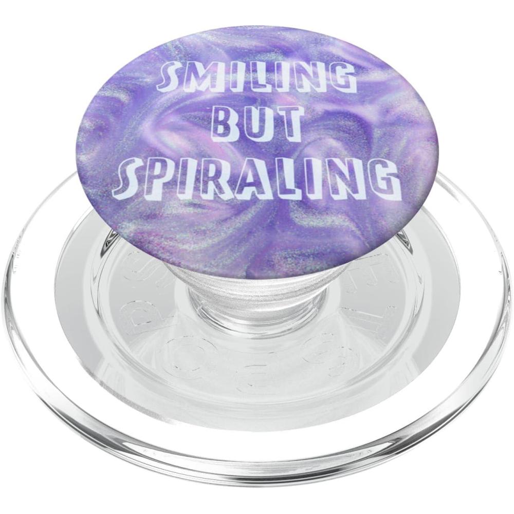 imagePopSockets Funny Phone Grip  Smiling But Spiraling Purple PopSockets PopGrip for MagSafeMagnetic PopGrip