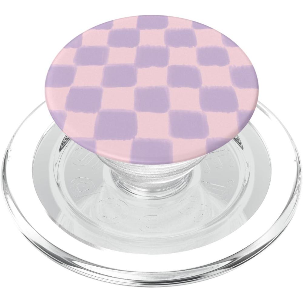 imagePopSockets Phone Grip Pink amp Purple Checker PopSockets PopGrip for MagSafeMagnetic PopGrip
