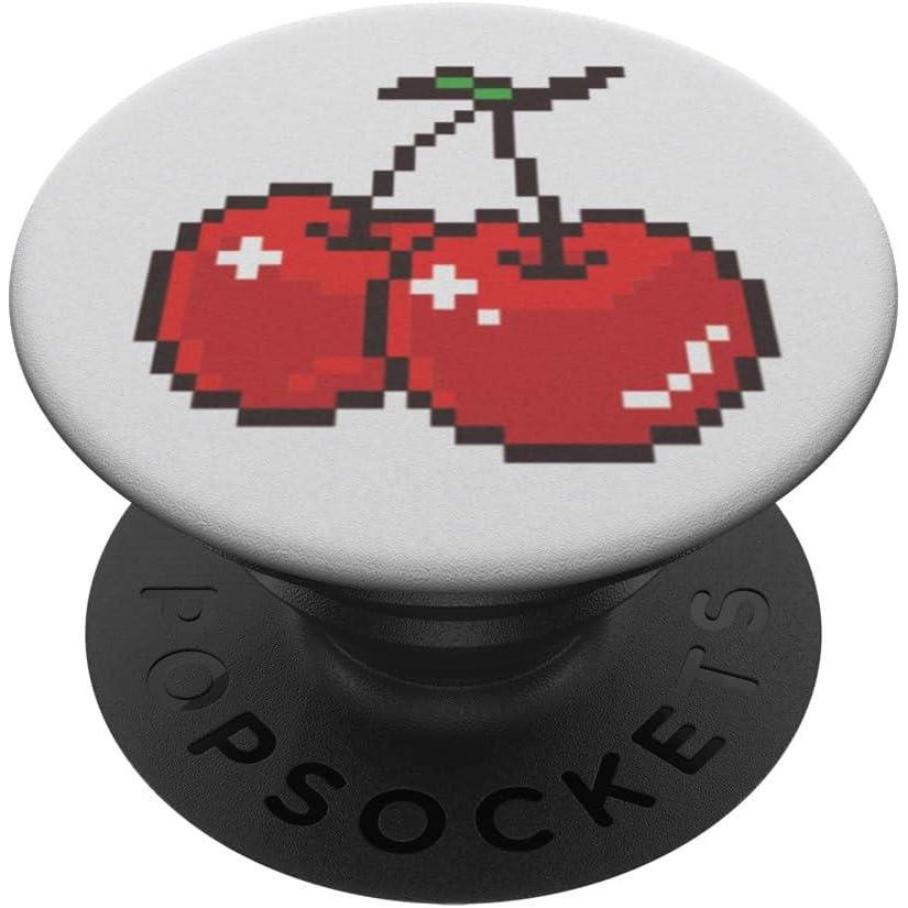 imagePopSockets Phone Grip amp Stand 8 Bit Cherries PopSockets PopGrip for MagSafeAdhesive PopGrip