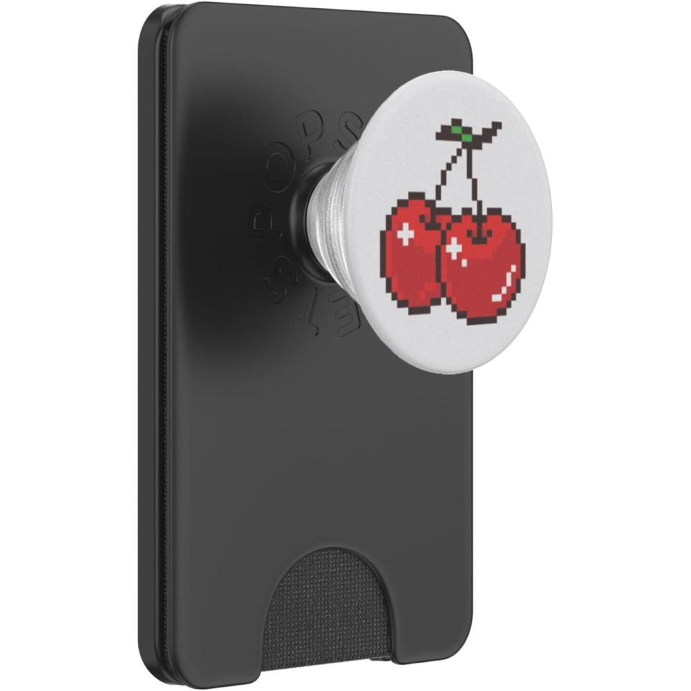 imagePopSockets Phone Grip amp Stand 8 Bit Cherries PopSockets PopGrip for MagSafeMagnetic PopWallet