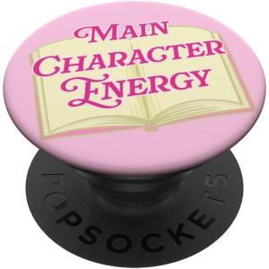 PopSockets Funny Book Phone Grip- Main Character Pink PopSockets PopGrip for MagSafe(Adhesive PopGrip)