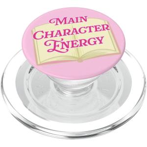 PopSockets Funny Book Phone Grip- Main Character Pink PopSockets PopGrip for MagSafe(Magnetic PopGrip)
