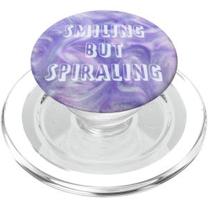 PopSockets Funny Phone Grip – Smiling But Spiraling Purple PopSockets PopGrip for MagSafe(Magnetic PopGrip)